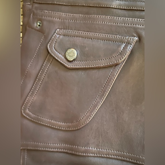 Ralph Lauren Black Label 2014 Original Sample Brown Leather Moto Pants - Picture 9 of 13